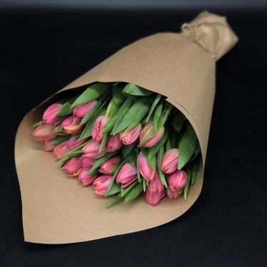 Розовые пионовидные тюльпаны 25 шт