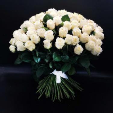 101 белая роза 60 см